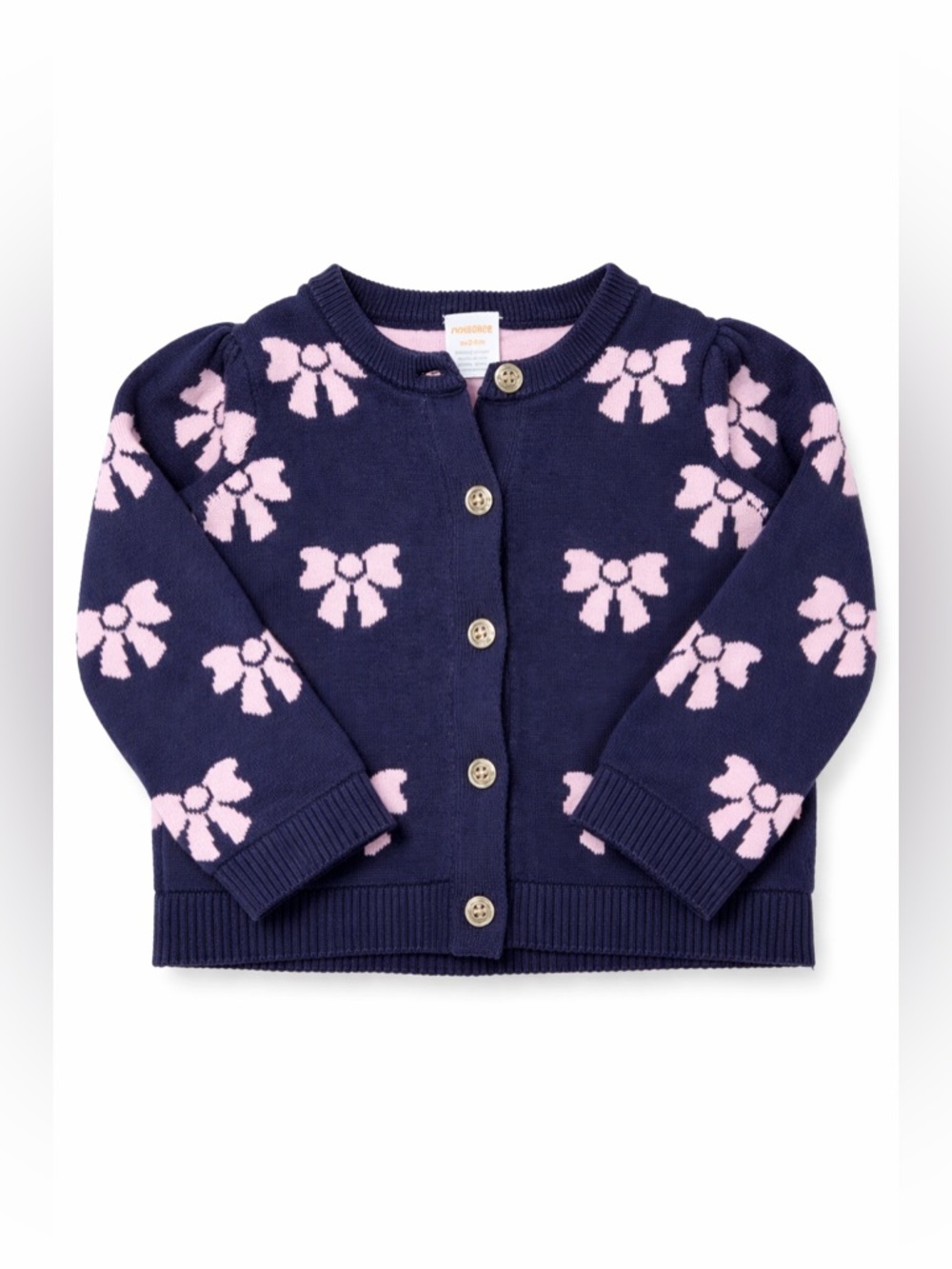Gymboree Toddler Girl Bow Sweater 18-24 Months Navy Pink Button Cardigan